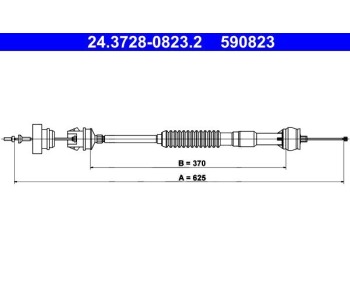 Жило за съединител 625 мм ATE за PEUGEOT 306 (7B, N3, N5) седан от 1993 до 2003