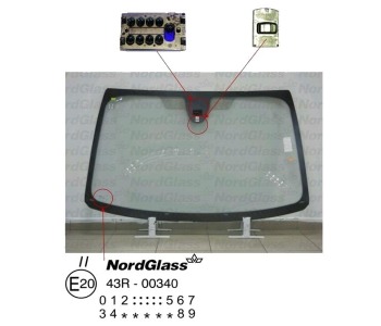 Челно стъкло NordGlass за PEUGEOT 1007 (KM_) от 2005 до 2009