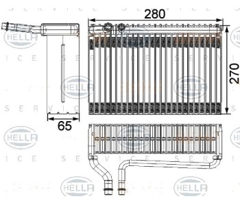 Изпарител, климатична система HELLA 8FV 351 330-381 за PEUGEOT 206 (2A/C) хечбек от 1998 до 2009