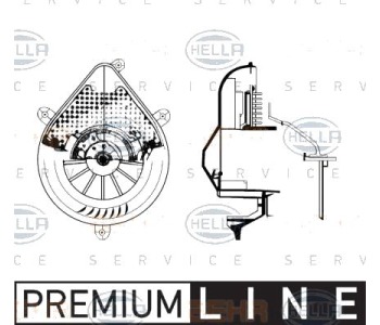 Вентилатор вътрешно пространство HELLA 8EW 009 159-681 за PEUGEOT 306 (7E, N3, N5) комби от 1994 до 2002