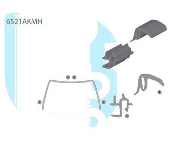 Уплътнение, предно стъкло AGC/PILKINGTON/GUARDIAN/SAINT GOBAIN за PEUGEOT 306 (7E, N3, N5) комби от 1994 до 2002