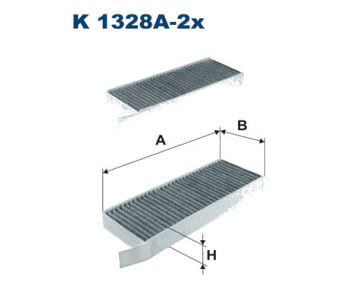 Филтър купе (поленов филтър) FILTRON K 1328A-2x за PEUGEOT 308 II (T9) от 2013 до 2021