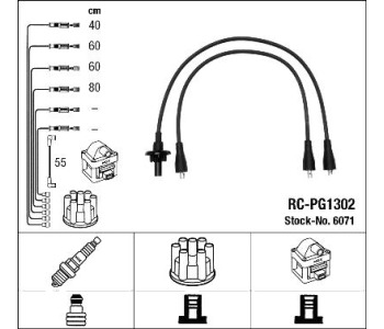 Комплект запалителни кабели NGK за PEUGEOT J9 пътнически от 1980 до 1987