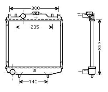 Воден радиатор P.R.C за SUZUKI ALTO (HA12, HA23) от 1997 до 2004