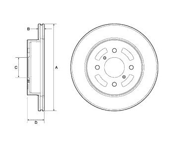 Спирачен диск вентилиран Ø257mm DELPHI за SUZUKI IGNIS (MF)от 2016