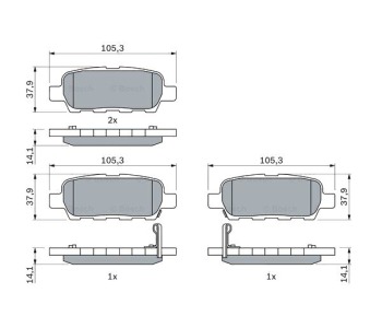 Комплект спирачни накладки BOSCH за INFINITI G седан от 2008 до 2013