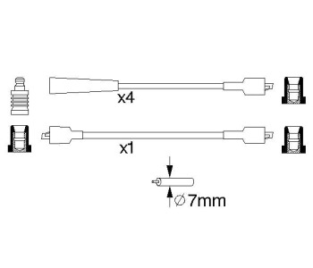 Комплект запалителни кабели BOSCH за SUZUKI SJ 413 (OS) от 1984 до 1991