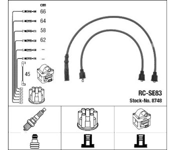 Комплект запалителни кабели NGK за SUZUKI SJ 413 (OS) от 1984 до 1991