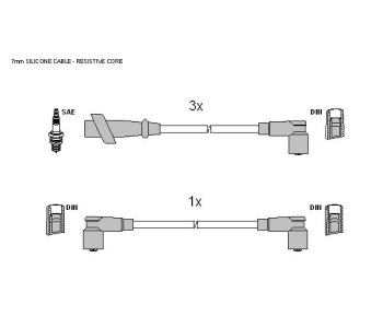 Комплект запалителни кабели STARLINE за SUZUKI SWIFT II (EA, MA) хечбек от 1989 до 2005