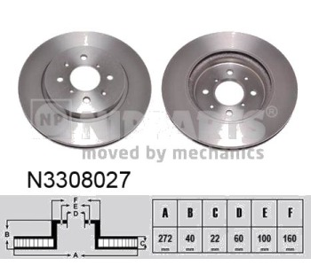 Спирачен диск вентилиран Ø272mm NIPPARTS за SUZUKI SWIFT V (AZ) от 2017