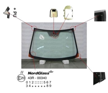 Челно стъкло NordGlass за TOYOTA AURIS (_E15_) от 2006 до 2012