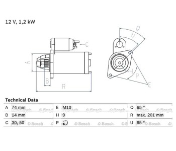 Стартер 1,2 [kB] BOSCH