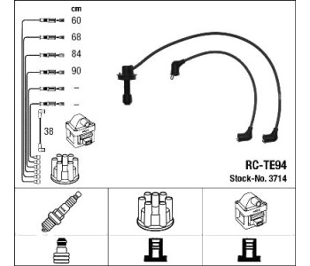 Комплект запалителни кабели NGK за TOYOTA CELICA (_A4_, _A6_) от 1977 до 1985