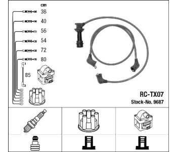 Комплект запалителни кабели NGK за TOYOTA SUPRA (_A7_) от 1986 до 1993