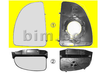 Стъкло за огледало без подгрев горно ляво след 1999 за FIAT DUCATO (244) платформа от 2002 до 2006