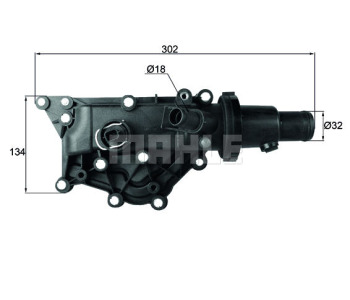 Термостат, охладителна течност MAHLE TH 59 89 за RENAULT CLIO III (BR0/1, CR0/1) от 2005 до 2012