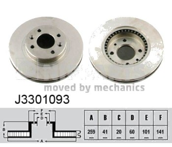 Спирачен диск вентилиран Ø259mm NIPPARTS за RENAULT MEGANE SCENIC (JA0/1_) от 1996 до 1999