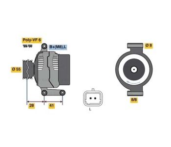 Генератор 120 [A] BOSCH за RENAULT MEGANE I (BA0/1_) хечбек от 1995 до 2003