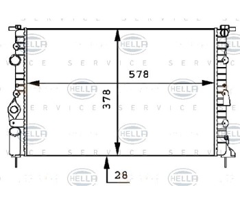 Радиатор, охлаждане на двигателя HELLA 8MK 376 717-451 за RENAULT MEGANE I CLASSIC (LA0/1_) от 1996 до 2008