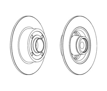 Спирачен диск плътен Ø240mm FERODO за RENAULT MEGANE II (BM0/1_, CM0/1_) хечбек от 2001 до 2012