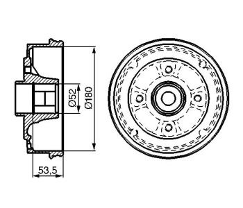 Спирачен барабан BOSCH за RENAULT THALIA/SYMBOL I (LB0/1/2_) от 1998 до 2008