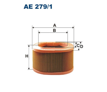 Въздушен филтър FILTRON AE 279/1 за VOLVO 340-360 (343, 345) от 1976 до 1991