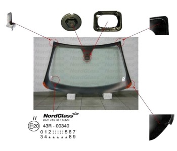 Челно стъкло NordGlass за VOLVO V50 (MW) комби от 2004 до 2012