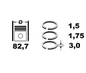 Комплект сегменти (+0.00mm) ET ENGINE TEAM за VOLVO 440 K (445) от 1988 до 1996