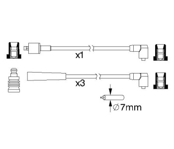 Комплект запалителни кабели BOSCH за SUBARU JUSTY I (KAD) от 1984 до 1996