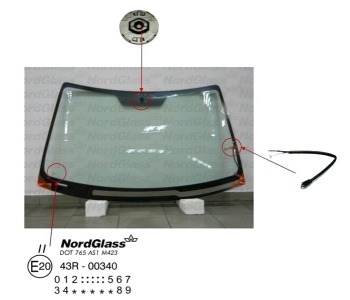 Челно стъкло NordGlass за SUBARU LEGACY IV (BL) от 2003 до 2009