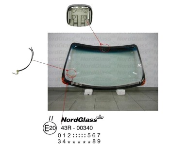 Челно стъкло NordGlass за KIA CARNIVAL I (UP) от 1998 до 2001