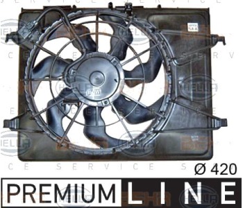 Вентилатор, охлаждане на двигателя HELLA 8EW 351 042-761 за KIA CEED (ED) хечбек от 2006 до 2012