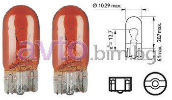 Крушки 12V W5W W2.1x9.5d 2-броя - SRLine