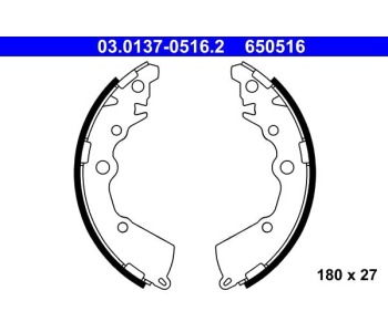 Комплект спирачни челюсти ATE за KIA PICANTO (TA) от 2011 до 2017
