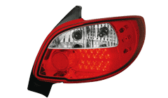 Тунинг стопове диодни червен хром комплект за PEUGEOT 206 (2E/K) комби от 2002 до 2009