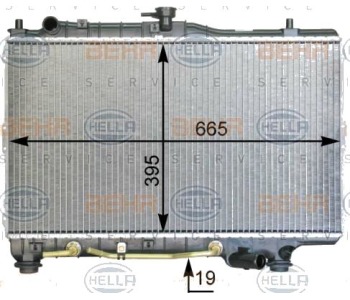 Воден радиатор HELLA за KIA SEPHIA (FA) от 1995 до 1997