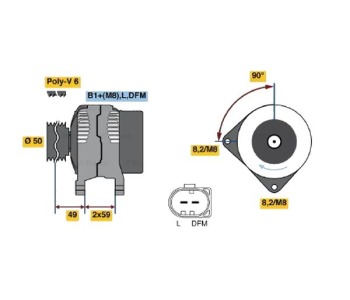 Генератор 90 [A] BOSCH за SEAT IBIZA III (6L1) от 2002 до 2009