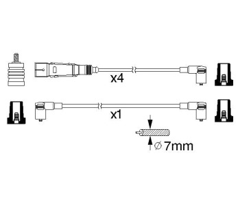 Комплект запалителни кабели BOSCH за SKODA OCTAVIA I (1U5) комби от 1998 до 2010