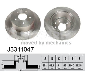 Спирачен диск плътен Ø291mm NIPPARTS за NISSAN QASHQAI (J10, JJ10) от 2007 до 2013
