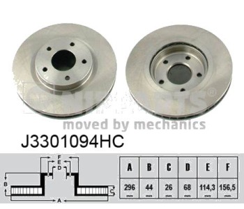 Спирачен диск вентилиран Ø295mm NIPPARTS за NISSAN QASHQAI (J10, JJ10) от 2007 до 2013