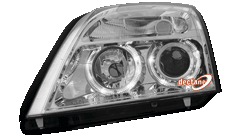 Тунинг фарове Angel Eyes кристални хром комплект за OPEL VECTRA C GTS (Z02) от 2002 до 2009