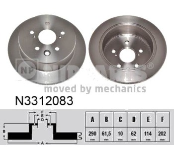 Спирачен диск плътен Ø290mm NIPPARTS за LEXUS IS (GSE3_, AVE3_) от 2013