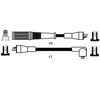 Комплект запалителни кабели NGK за LANCIA PRISMA (831AB0) от 1983 до 1992