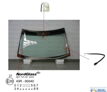 Челно стъкло NordGlass за SUBARU TRIBECA (B9) от 2005 до 2014