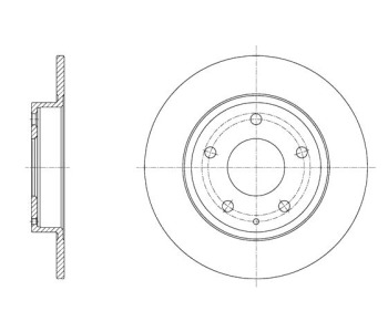 Спирачен диск плътен Ø265mm ROADHOUSE за MAZDA 3 (BM) хечбек от 2013