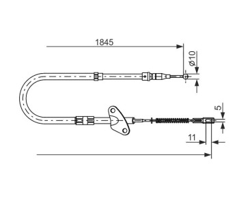 Жило ръчна спирачка BOSCH за MERCEDES T1 (W602) платформа от 1977 до 1996