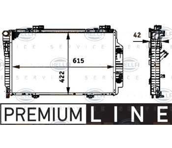 Радиатор, охлаждане на двигателя HELLA 8MK 376 717-261 за MERCEDES C (S202) комби от 1996 до 2001