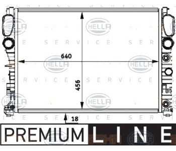 Радиатор, охлаждане на двигателя HELLA 8MK 376 718-011 за MERCEDES E (S211) комби от 2003 до 2009