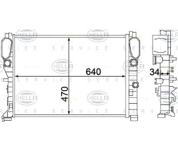 Воден радиатор HELLA за MERCEDES E (W211) седан от 2002 до 2009