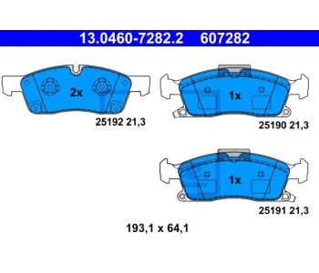 Комплект спирачни накладки ATE за MERCEDES ML (W166) от 2011 до 2015